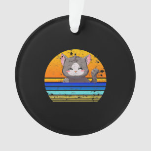 Adorno Estilo Cat Sunset Retro 80   Regalo de época