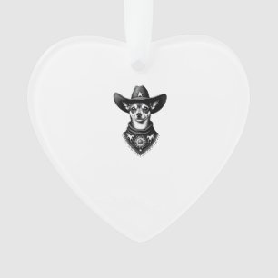 Adorno Estilo de grabado de vaquero vintage Chihuahua occ