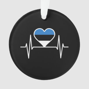 Adorno Estonia Latido del corazón Bandera de Estonia