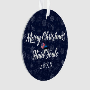 Adorno Estonio Americano Con Año Personalizado Bilingüe
