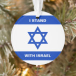 Adorno Estoy de acuerdo con el texto de Israel personaliz<br><div class="desc">Estoy de acuerdo con el texto personalizado de Israel bandera azul y blanco moderno Ornamento patriótico. Disponible en muchas formas. Bandera israelí.</div>