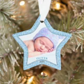 Adorno Estrella de foto de la primera Navidad del bebé az