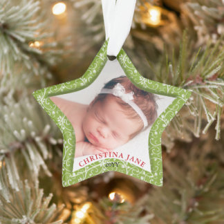 Adorno Estrella de Foto de Navidad para el Primer Cumplea