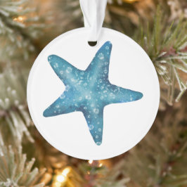 Adorno Estrella de mar azul acuarela náutica