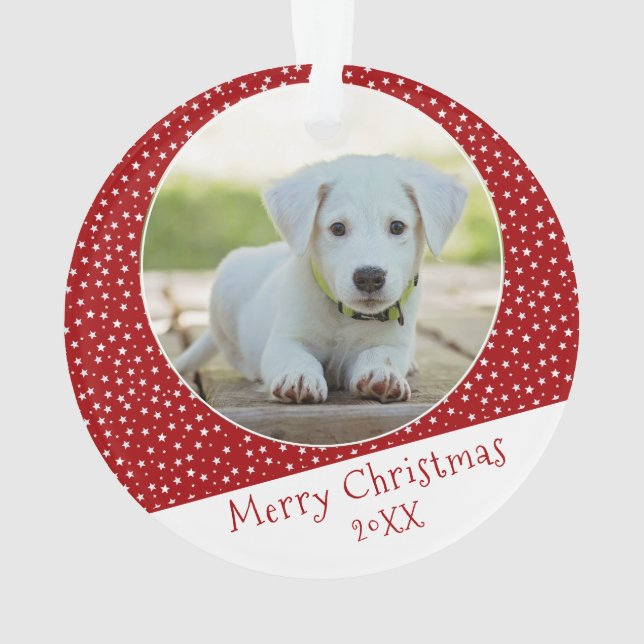 Adorno Estrella de Mascota de perro lindo Navidades de fo (Reverso)