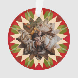 Adorno Estrella de Navidad Roja Verde Personalizada Regal