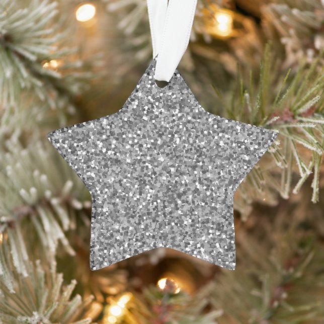 Adorno Estrella de purpurina plateada (Árbol)