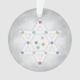 Adorno Estrella Hanukkah y gris de copas de nieve