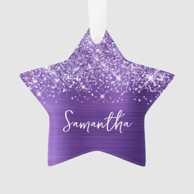 Adorno Estrella Purpurinoso de Ametist Purple Glam Name (Anverso)