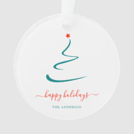 Adorno Estrella roja moderna de árbol de Navidad mínimo