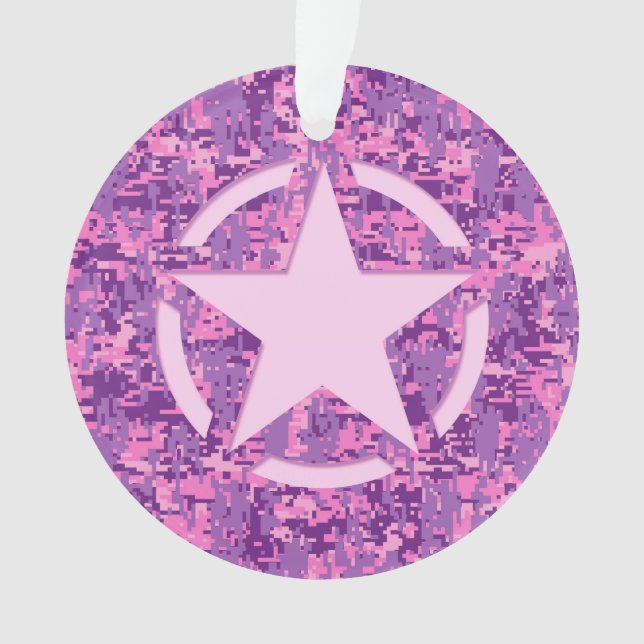 Adorno Estrella rosa decoro al estilo de camo digital (Anverso)