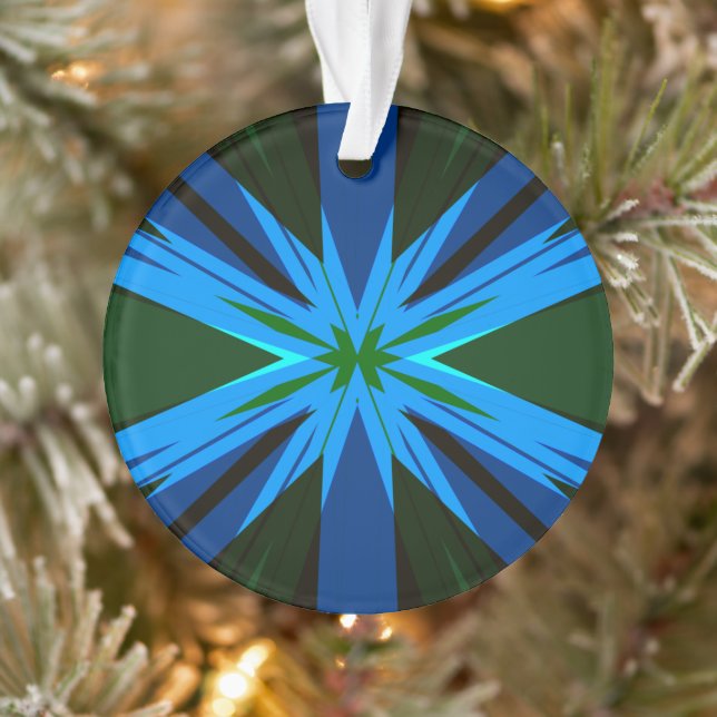 Adorno Estrella Verde Azul Estrella Starburst Árbol de na (Árbol)