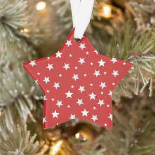 Adorno Estrellas blancas en vacaciones de Navidades rojos