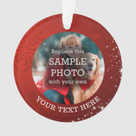 Adorno Estrellas de copo de nieve foto roja