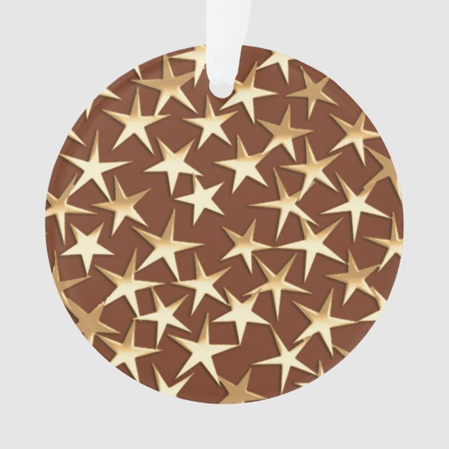 Adorno Estrellas de oro en marrón chocolate (Anverso)
