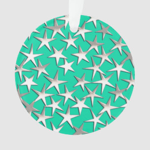 Adorno Estrellas plateadas de turquesa