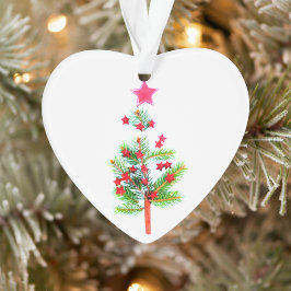 Adorno Estrellas rojas del árbol de Navidad y un bastón d