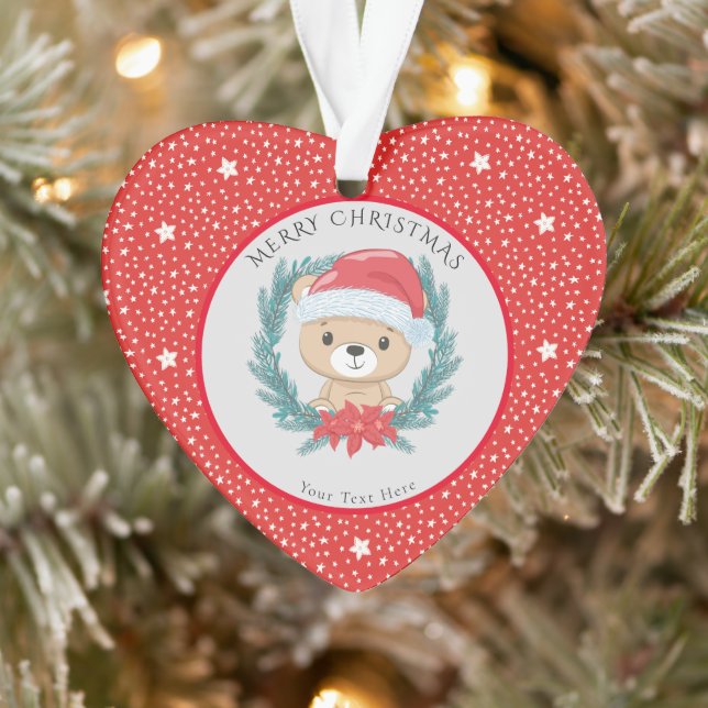 Adorno Estrellas rojas y blancas de peluche Feliz Navidad (Árbol)