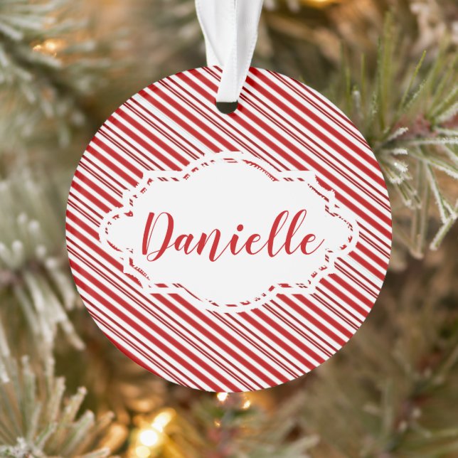 Adorno Estriba de caramelo de menta personalizada (Árbol)