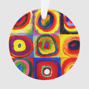 Adorno Estudio de color de Kandinsky Cuadrados Círculos A