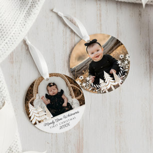 Adorno Evergreen Christmas Tree First Christmas Photo