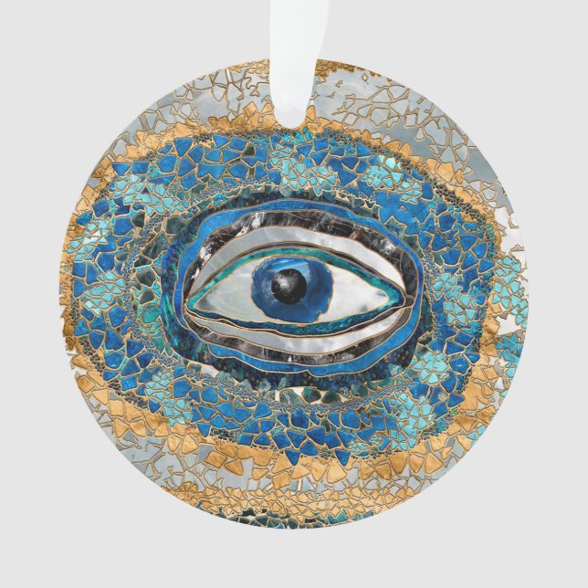 Adorno Evil Eye Amulet Geodes and Crystals (Anverso)