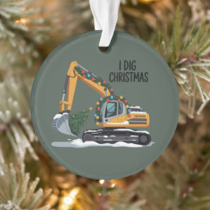 Adorno Excavadora de Navidad Cavo Santa Niño Divertido Ki