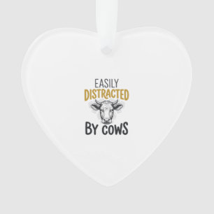 Adorno Fácilmente Distraído Por Vacas Camiseta Divertida