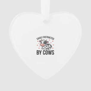 Adorno Fácilmente Distraído por Vacas Gráfico Vintage de