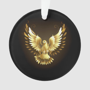 Adorno Falsa paloma de paz del Relieve metalizado dorado