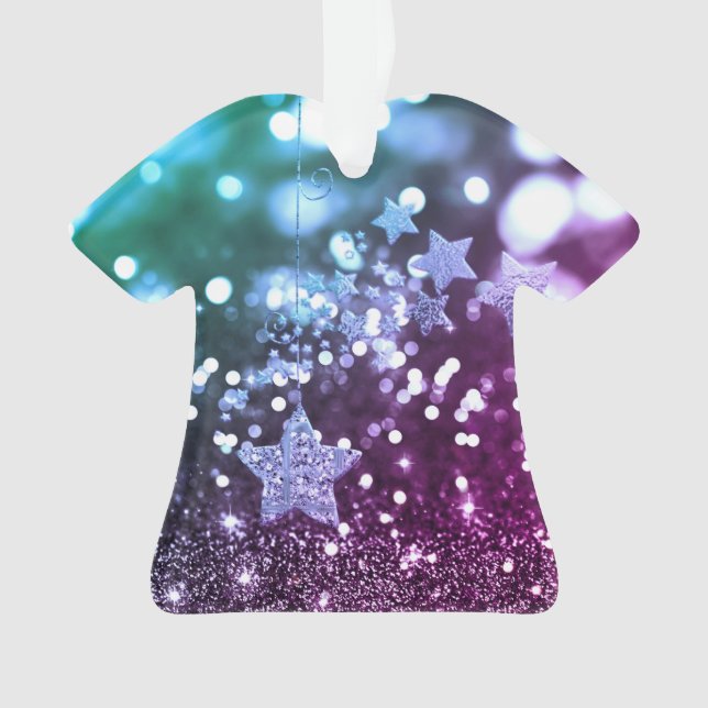 Adorno Falsos purpurina y estrellas púrpuras y azules de (Anverso)