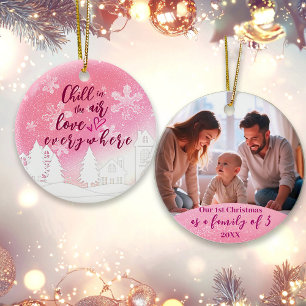 Adorno Familia de Navidades Rosa 1 de 3 fotos Cita cálida
