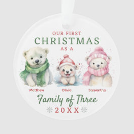 Adorno Familia de Osos Polares de la Primera Navidad