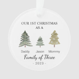 Adorno Familia de tres bebés personalizados Primera Navid