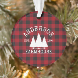 Adorno Familia Farmhouse Nombre Red Buffalo Plaid
