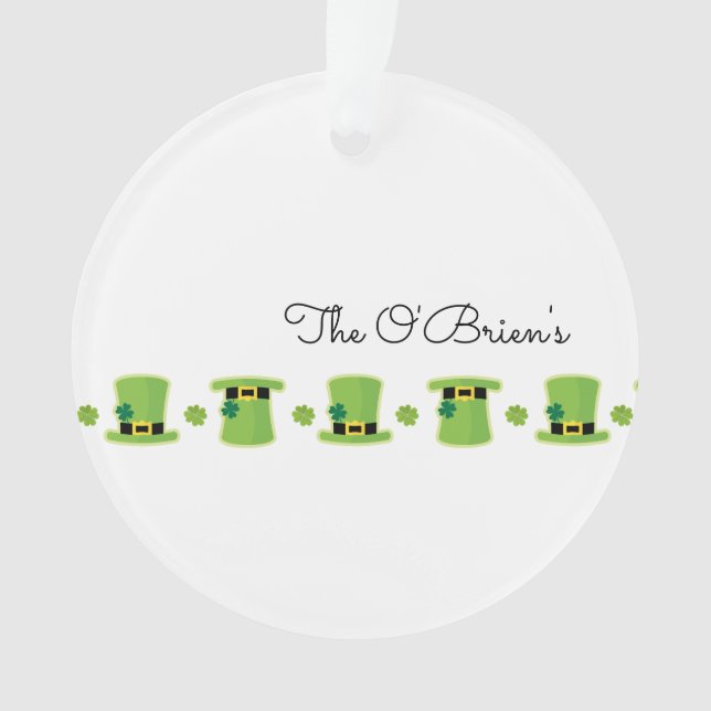Adorno Familia irlandesa Shamrock Green Gorra Keepsake (Anverso)