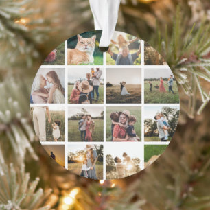 Adorno Familia personalizada de collage de fotos