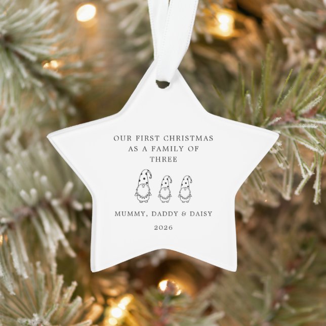 Adorno Family Of 3 Star Christmas Gonk Star Ornament (Árbol)