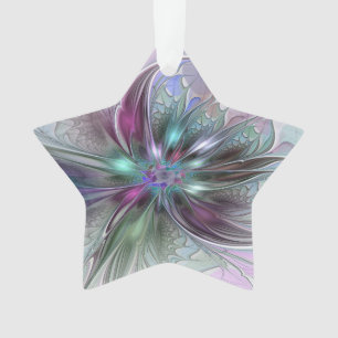 Adorno Fantasía abstracta colorida de flor fractal estrel