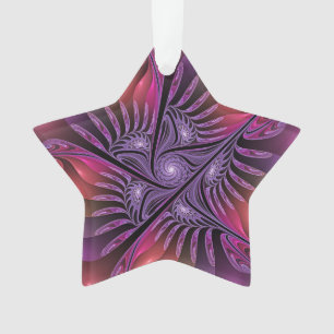 Adorno Fantasía colorida Resumen Trippy Purple Fractal