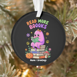 Adorno Fantasma lindo "Leer más libros" Funny Halloween