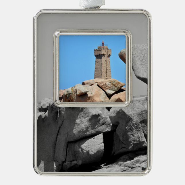 Adorno Faro de Ploumanac'h en Francia Postcard Ceram (Anverso)