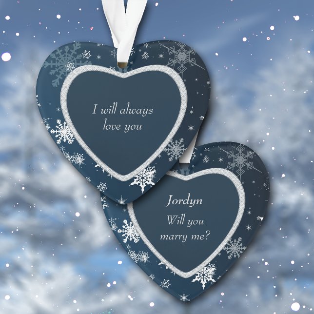 Adorno Faux Diamond Heart Snowflake Me Casarás (Subido por el creador)
