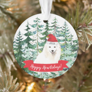 Adorno Felices días aulladores perro Spitz Japonés Navida