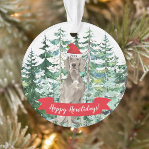 Adorno Felices días de Howlida Weimaraner perro Navidad