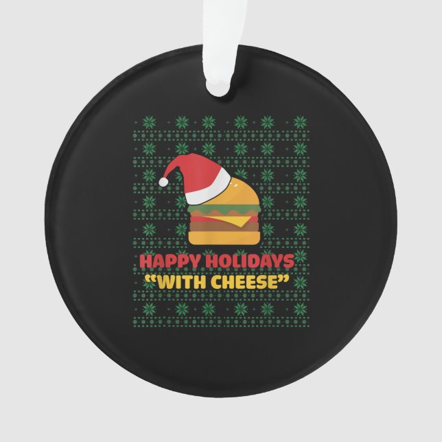 Adorno Felices Fiestas Con Navidades De Queso (Anverso)