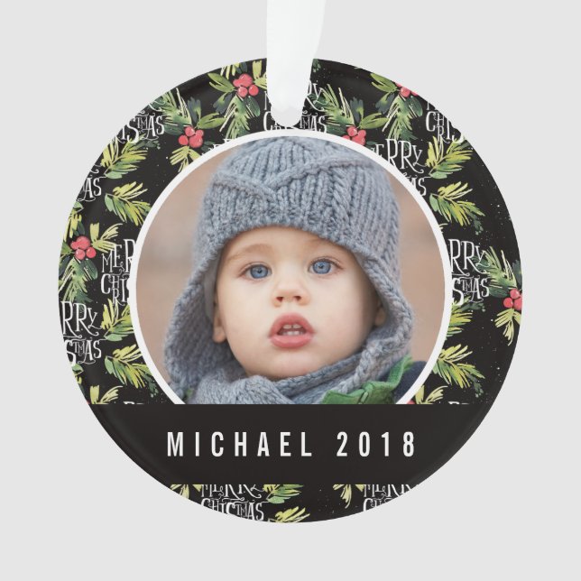 Adorno Felices Navidad del navidad el | - modelo negro (Anverso)