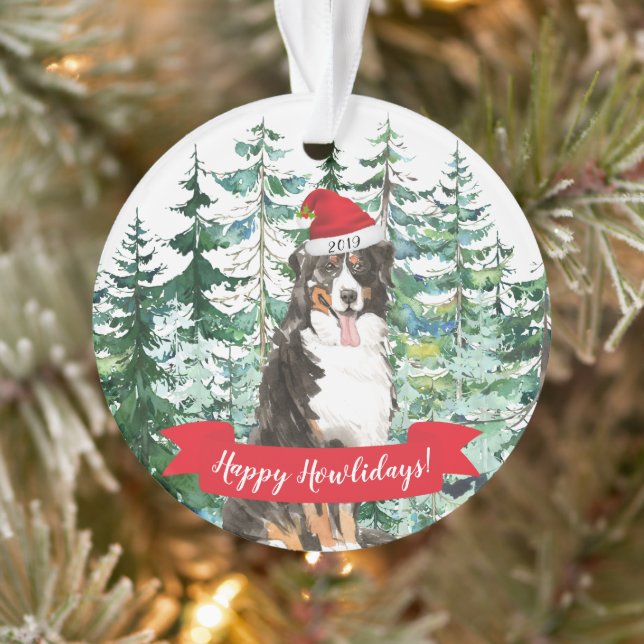 Adorno Felices Navidades de Perro Montaña Bernese (Árbol)