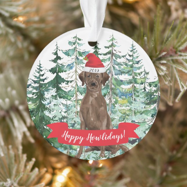 Adorno Felices Navidades de Perros Brown Labrador (Árbol)