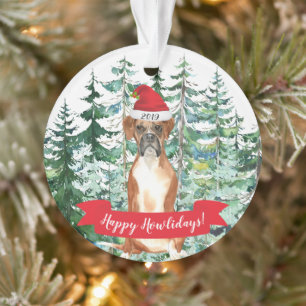 Adorno Felices Navidades del Boxeador de Howlidays